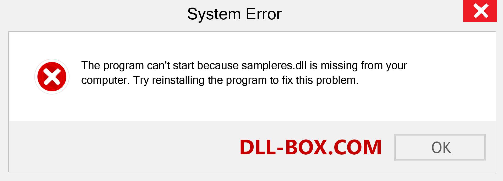  sampleres.dll file is missing?. Download for Windows 7, 8, 10 - Fix  sampleres dll Missing Error on Windows, photos, images